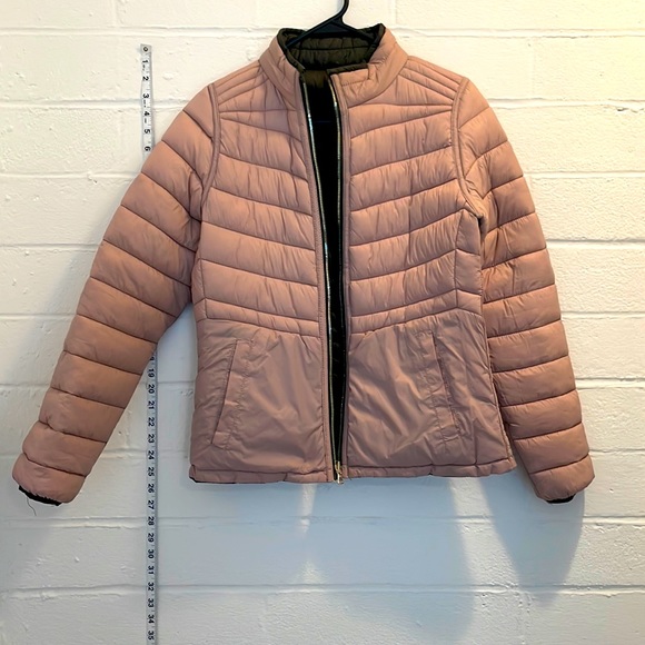 Reversible Puffer Jacket  Dust Rose/Olive - Picture 1 of 10
